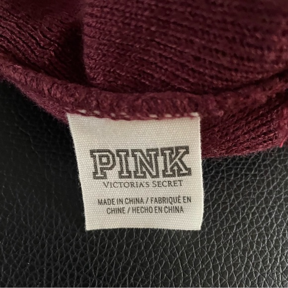 Victoria’s Secret Pink maroon hat with pompom - Picture 3 of 4